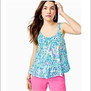 Lilly Pulitzer Loro Top XL EUC Cabana Cocktail